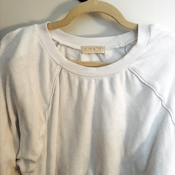 SUZIE KONDI white terry cropped sweatshirt - Picture 3 of 5